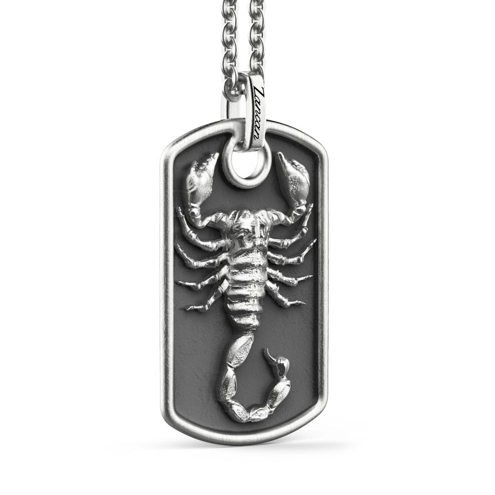 Zancan Collana Zancan In Argento Con Scorpione Su Pendente A Targa