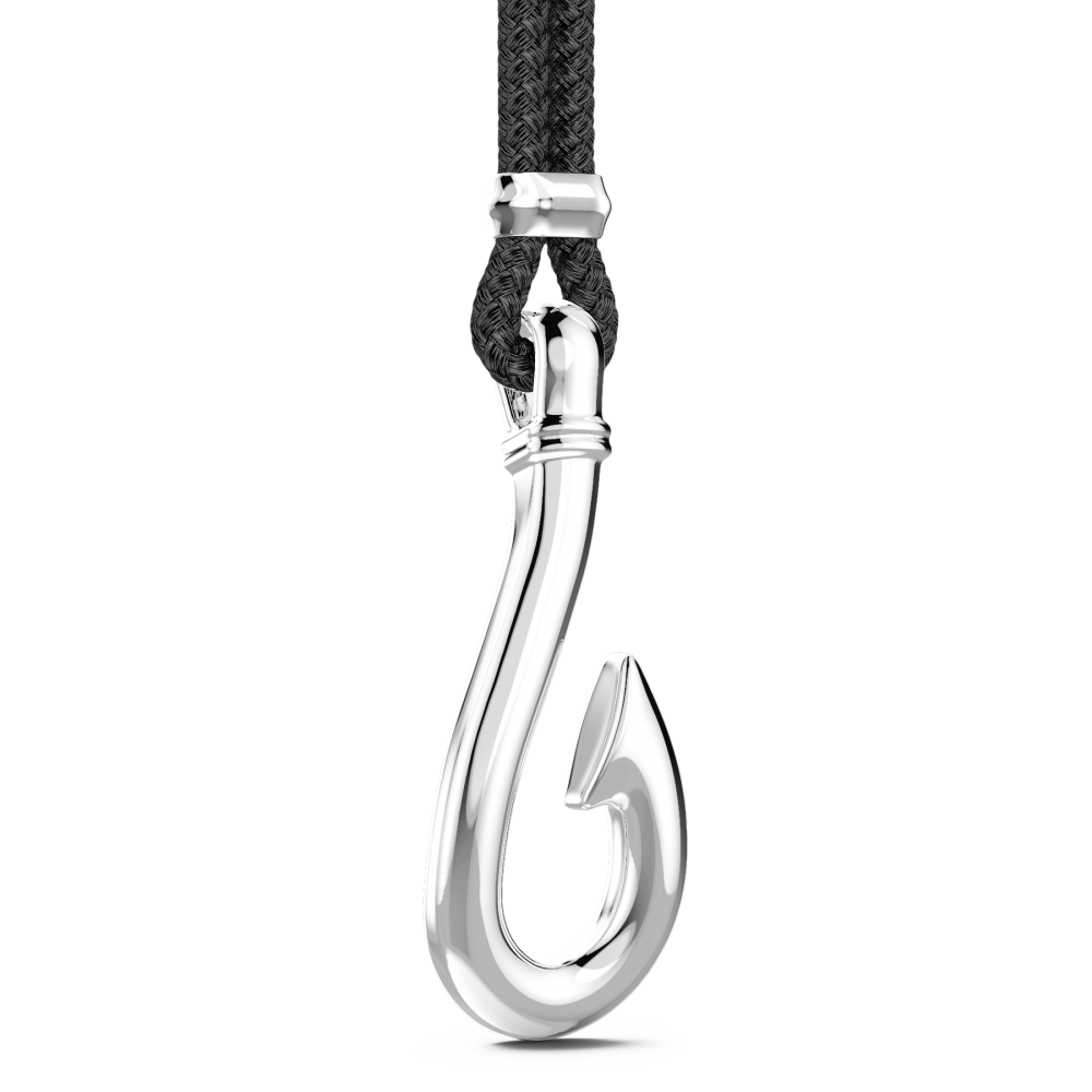 Zancan Collana Zancan In Kevlar Con Pendente Ad Amo In Argento