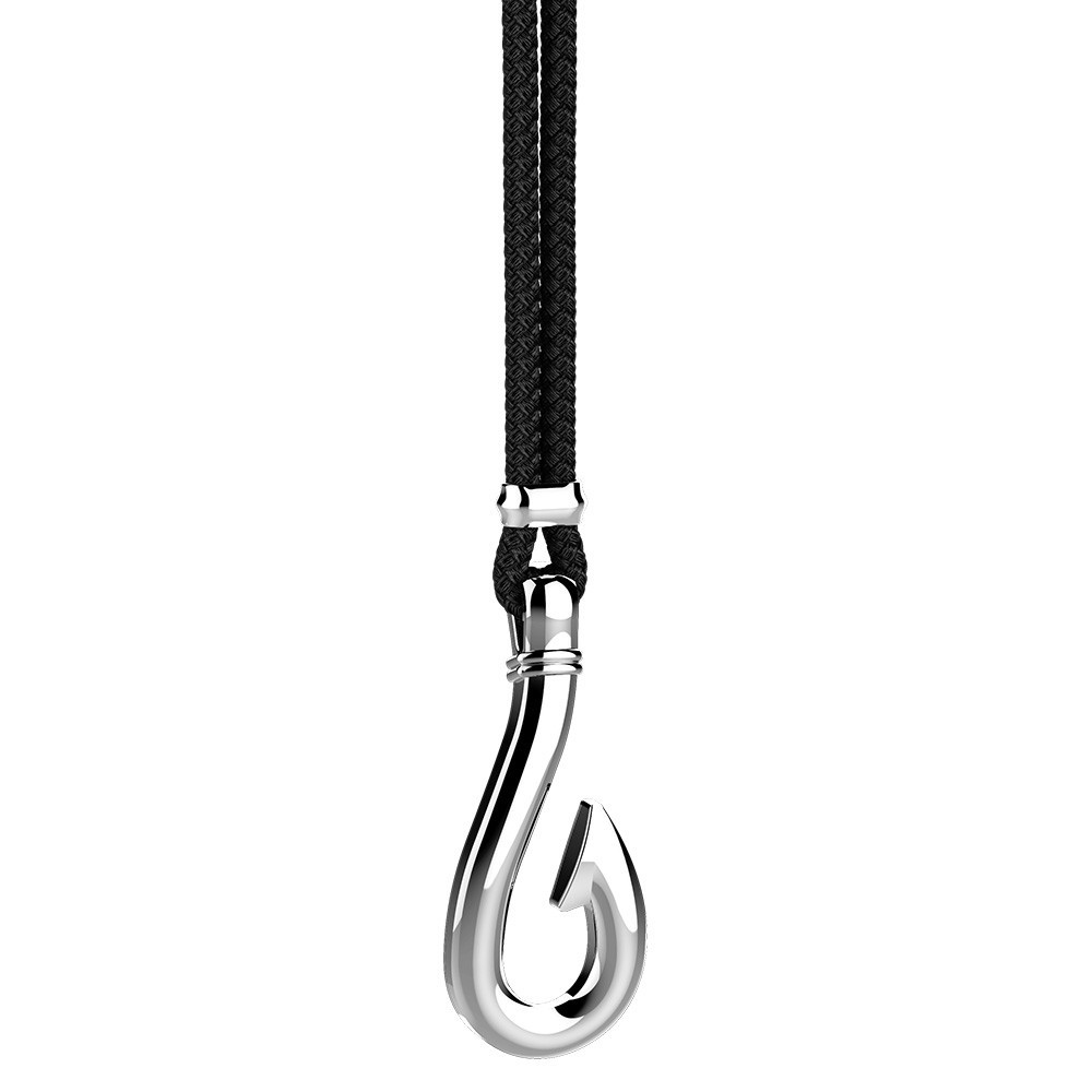 Zancan Collana Zancan In Kevlar Con Pendente Ad Amo In Argento