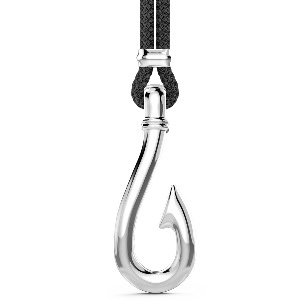 Zancan Collana Zancan in kevlar con pendente ad amo in argento