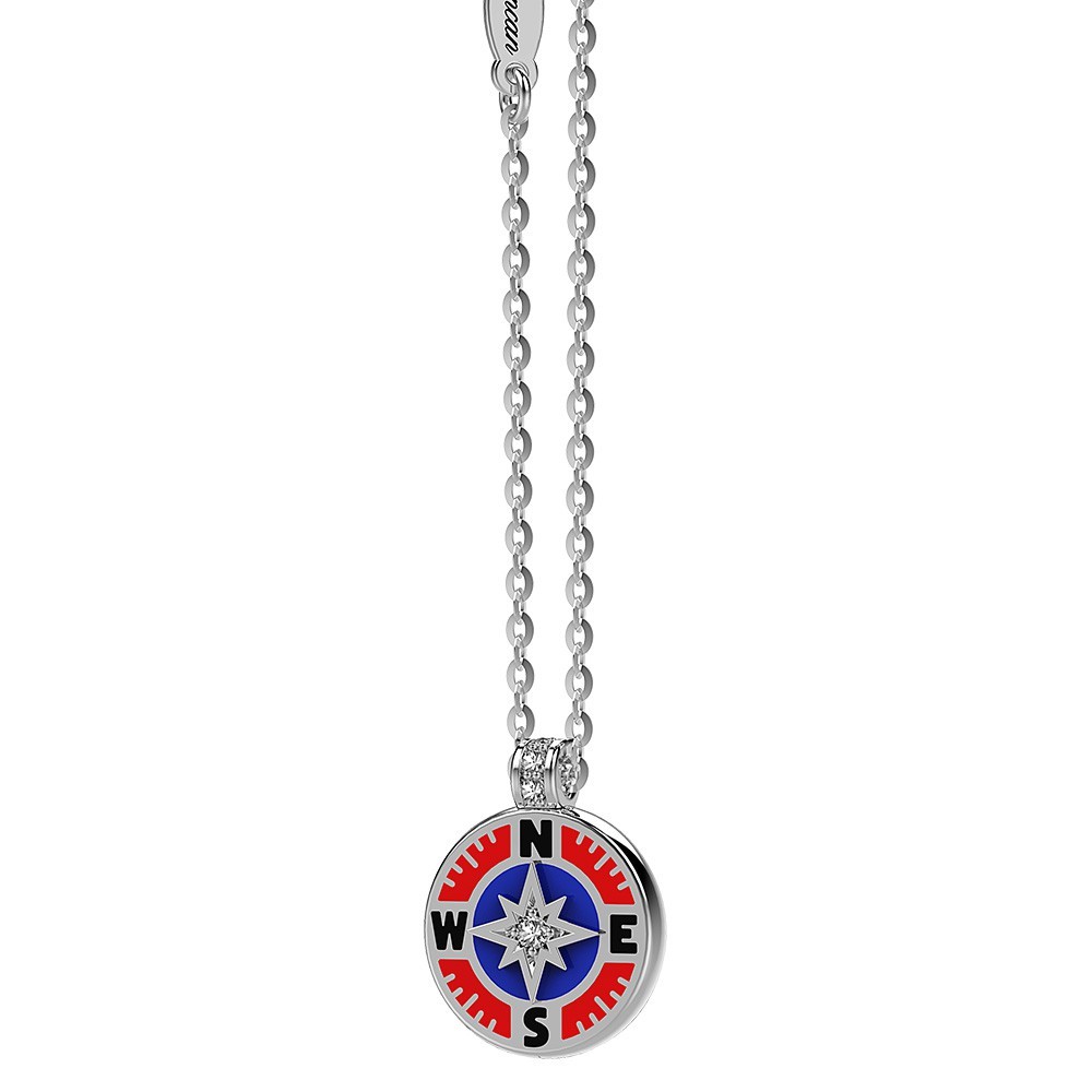 Zancan Collana Zancan In Kevlar Con Pendente In Argento E Dettagli Smaltati