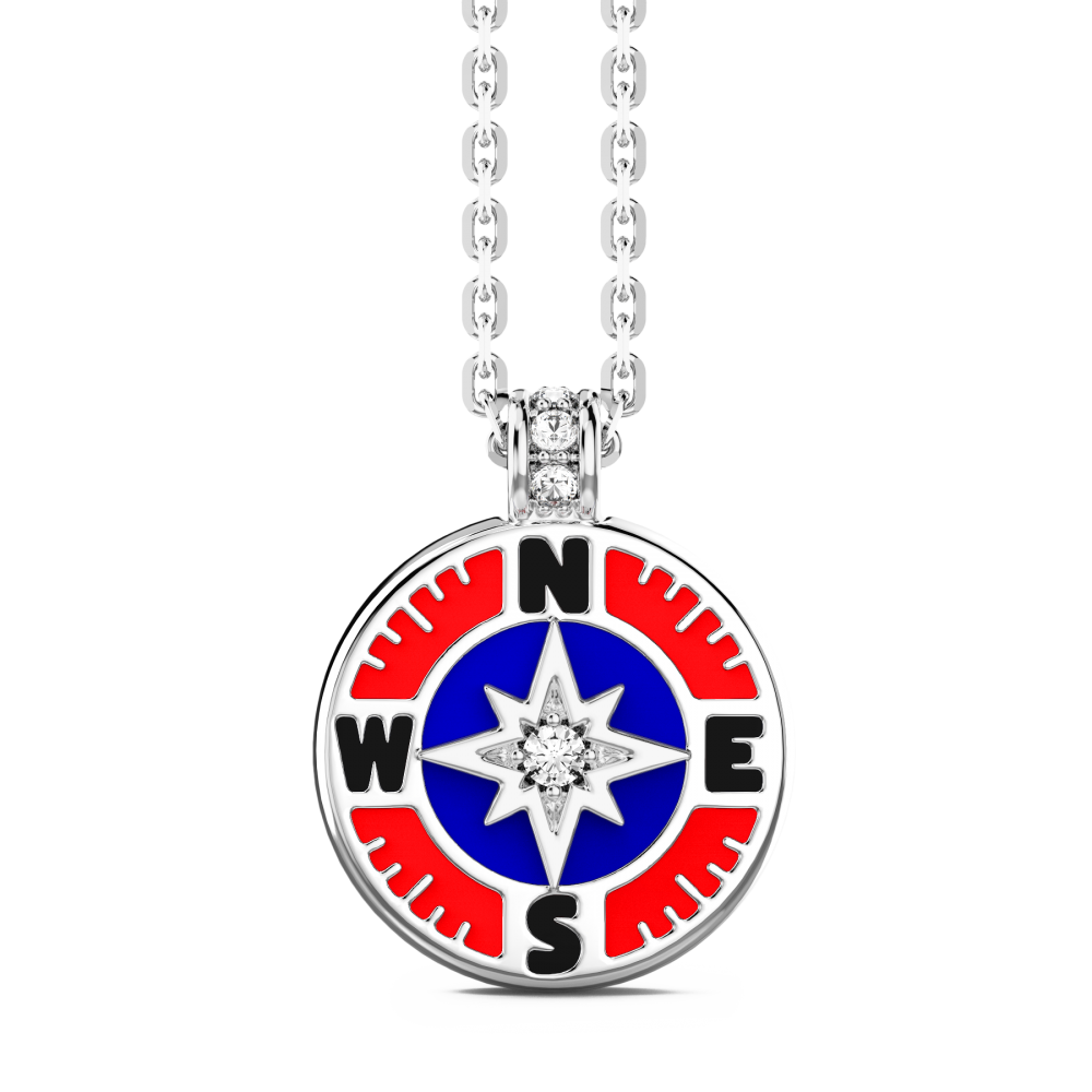 Zancan Collana Zancan in kevlar con pendente in argento e dettagli smaltati