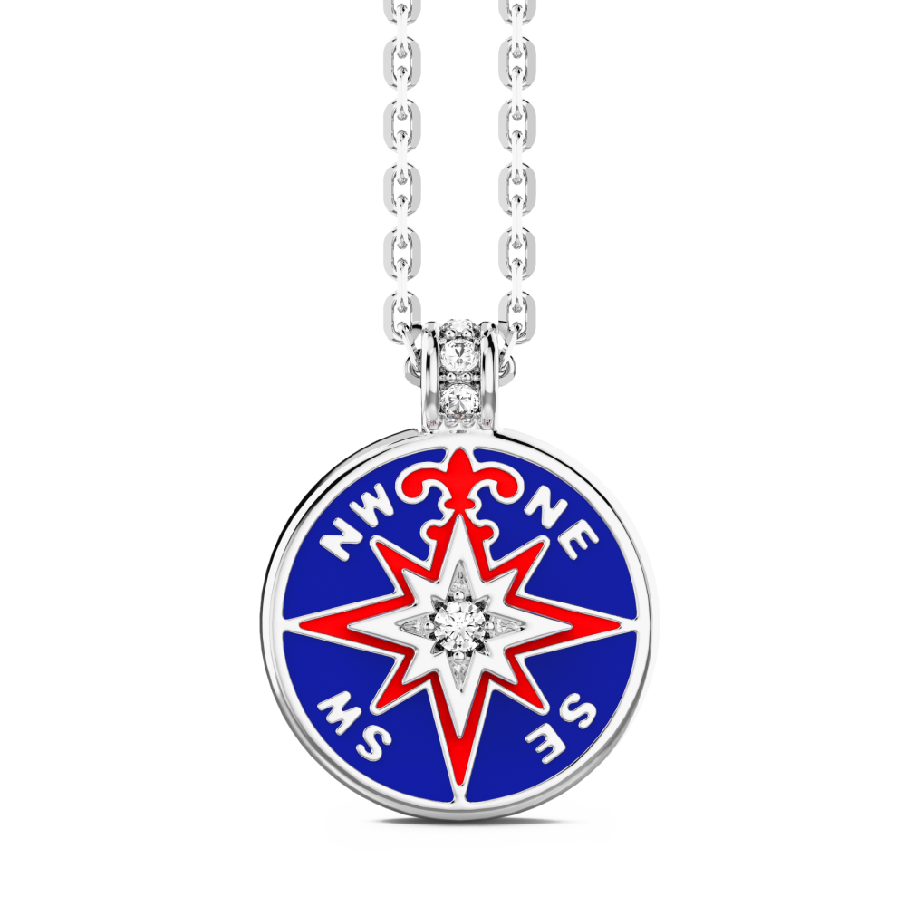 Zancan Collana Zancan in kevlar con pendente in argento e dettagli smaltati
