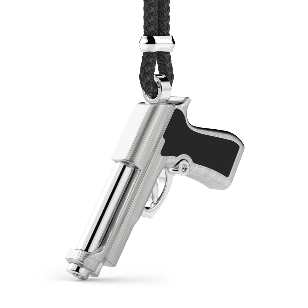 Zancan Collana Zancan In Kevlar Con Pistola In Argento