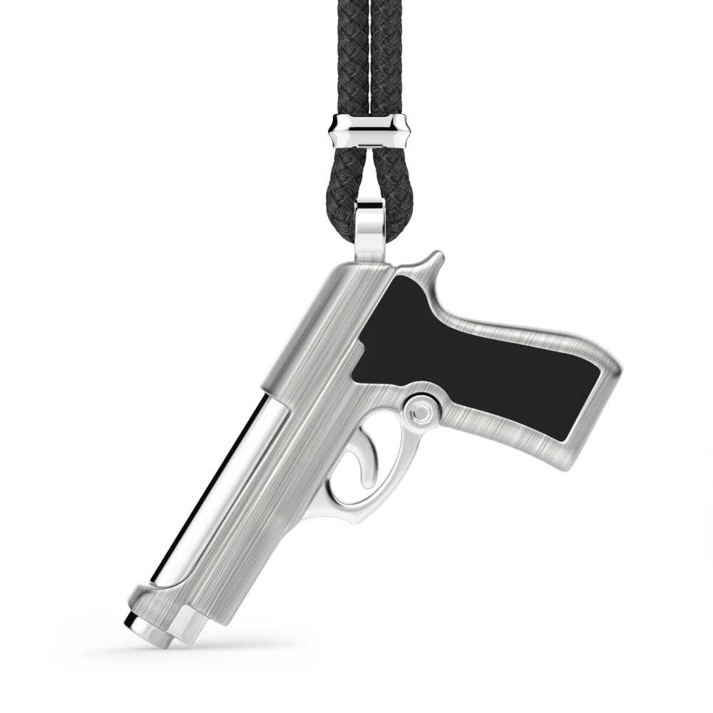 Zancan Collana Zancan in kevlar con pistola in argento