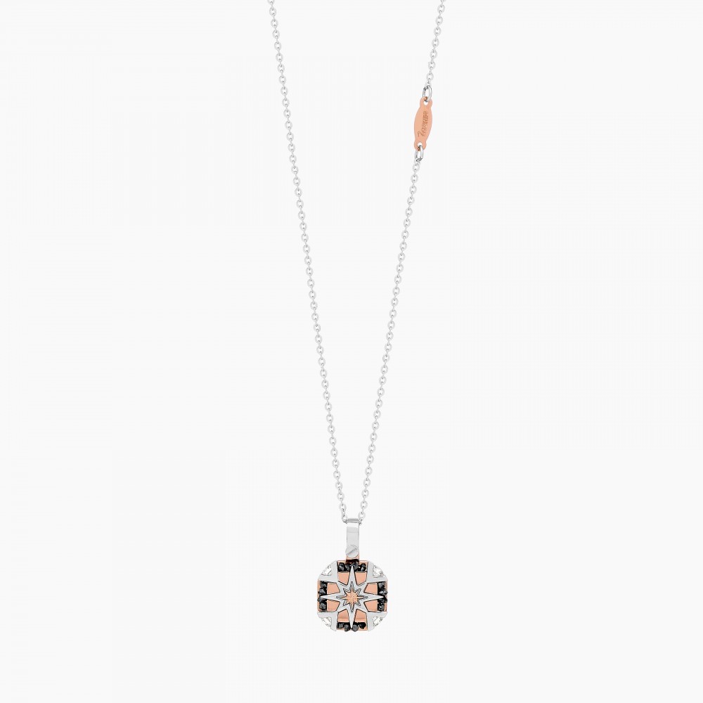 Zancan Collana Zancan In Oro Bianco Con Iconica Rosa Dei Venti