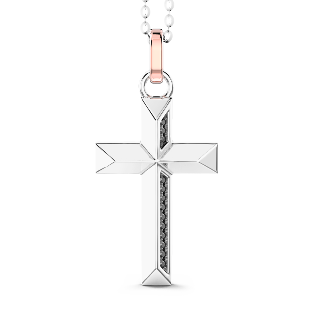 Zancan Collana Zancan in oro con pendente a croce e diamanti