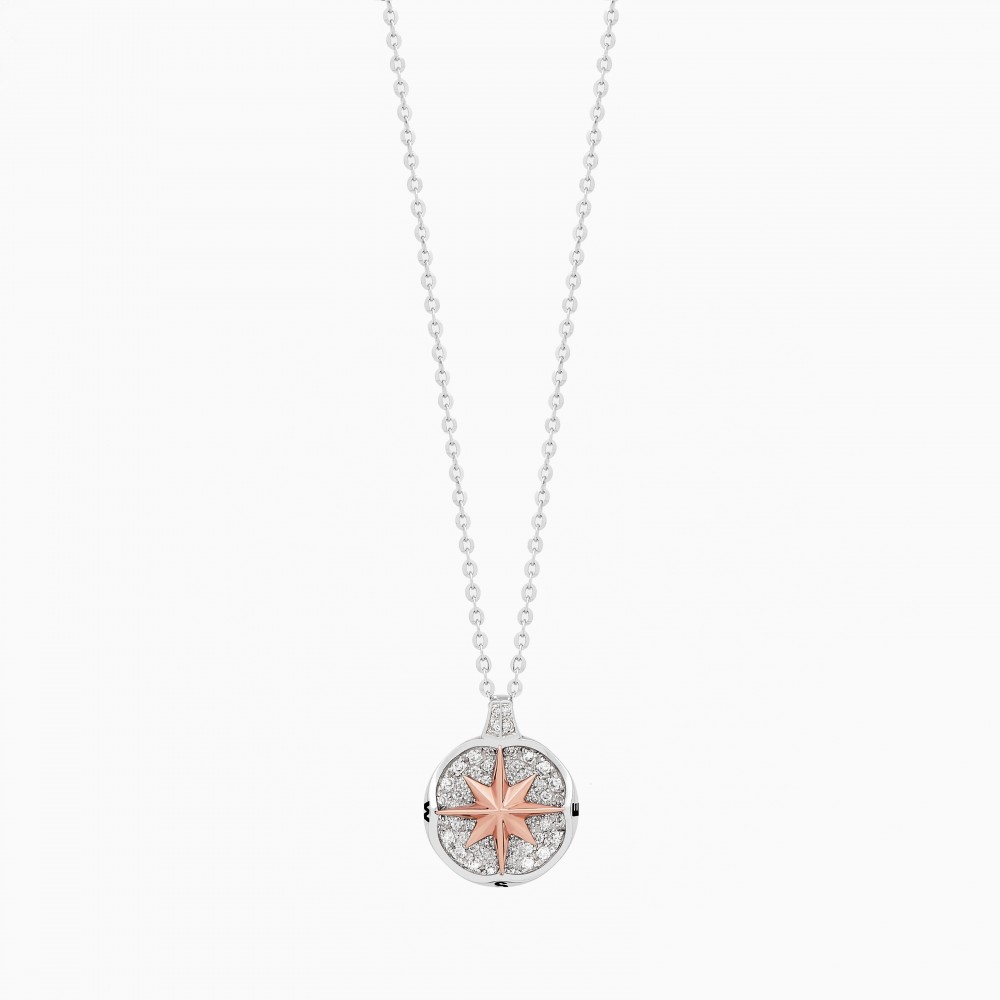 Zancan Collana Zancan In Oro Con Pendente Rosa Dei Venti E Diamanti