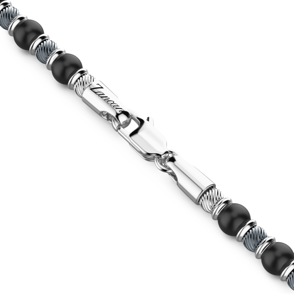 Zancan Collana Zancan Morbida Con Sfere In Argento E In Pietra Onice