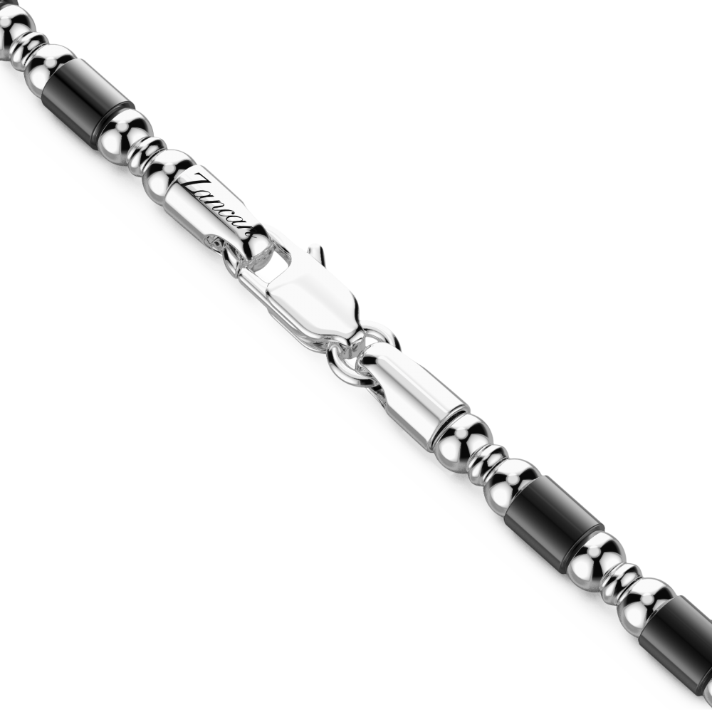 Zancan Collana Zancan Morbida In Argento A Sfere Ed Elementi Tubolari