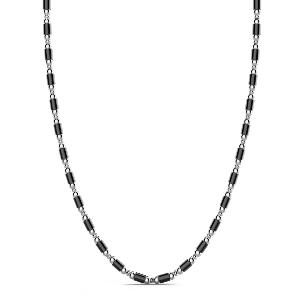 Zancan Collana Zancan morbida in argento a sfere ed elementi tubolari