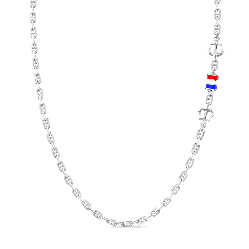 Zancan Collana Zancan solo maglia in argento con bandiere nautiche