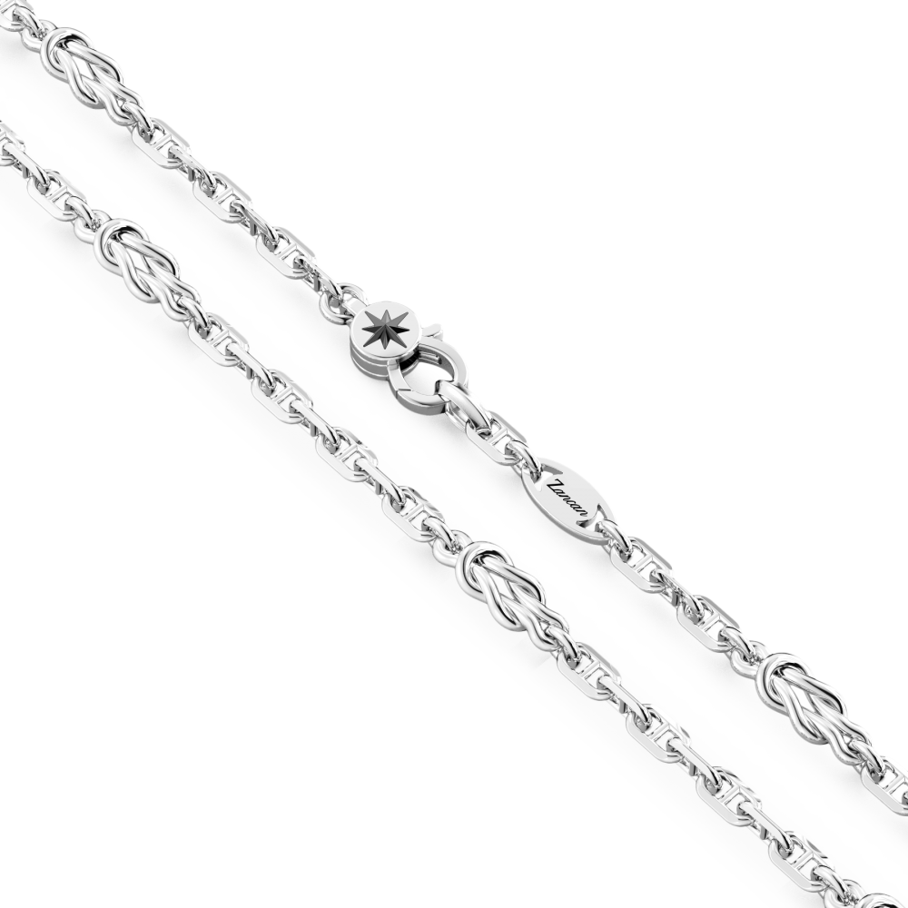 Zancan Collana Zancan Solo Maglia In Argento Con Nodi Piani