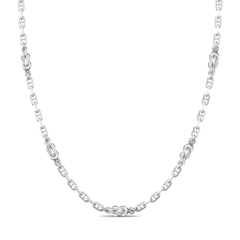 Zancan Collana Zancan solo maglia in argento con nodi piani