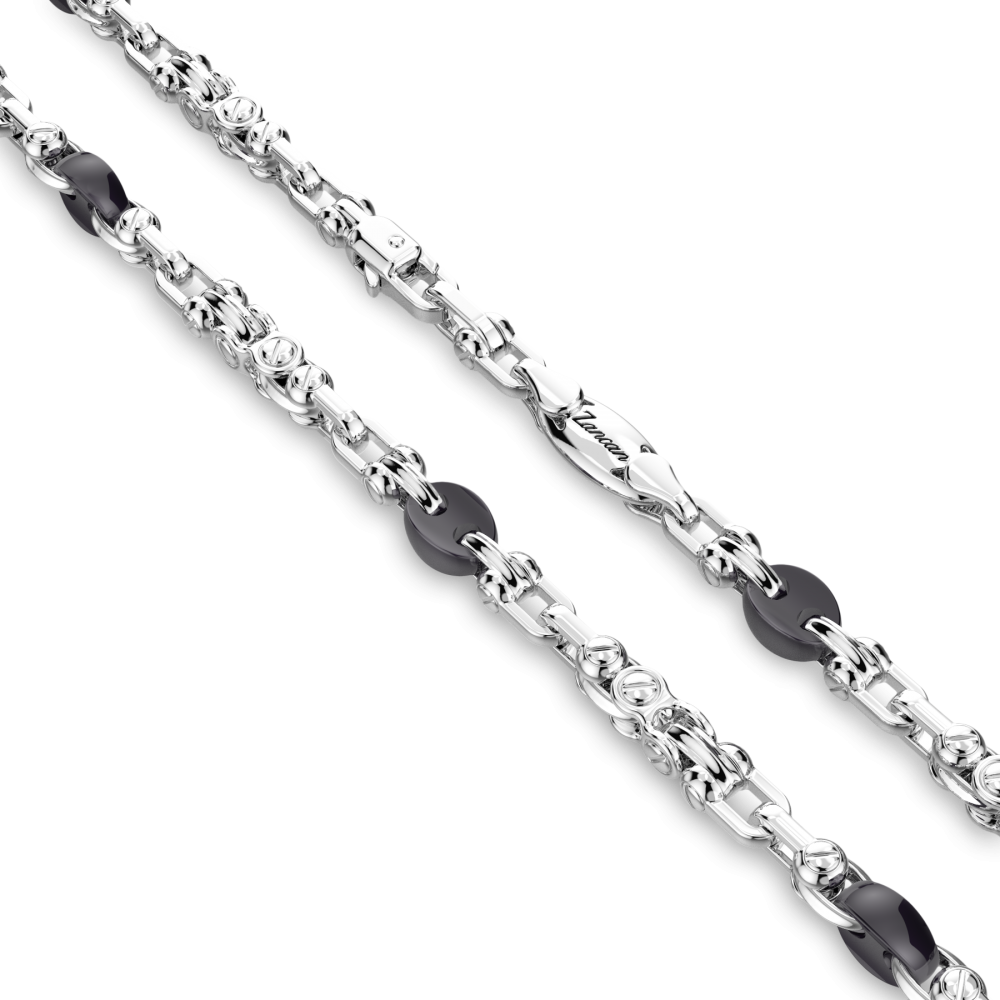 Zancan Collana Zancan Solo Maglia In Argento E Ceramica