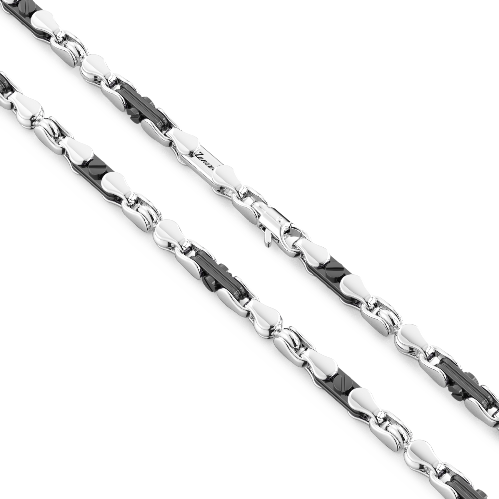 Zancan Collana Zancan Solo Maglia In Argento E Ceramica