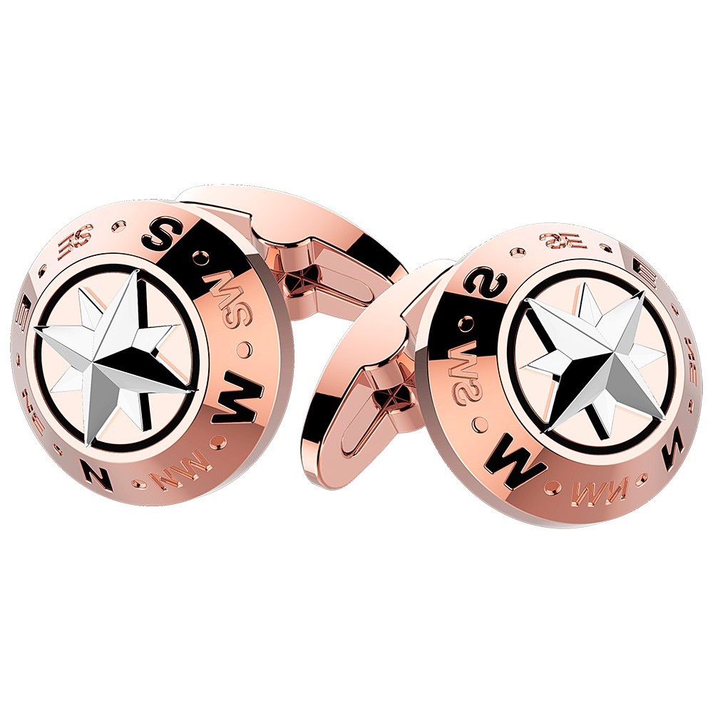 Zancan Gemelli Zancan in acciaio nero con rosa dei venti