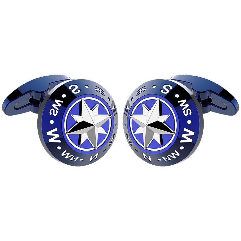 Zancan Gemelli Zancan in acciaio nero con rosa dei venti