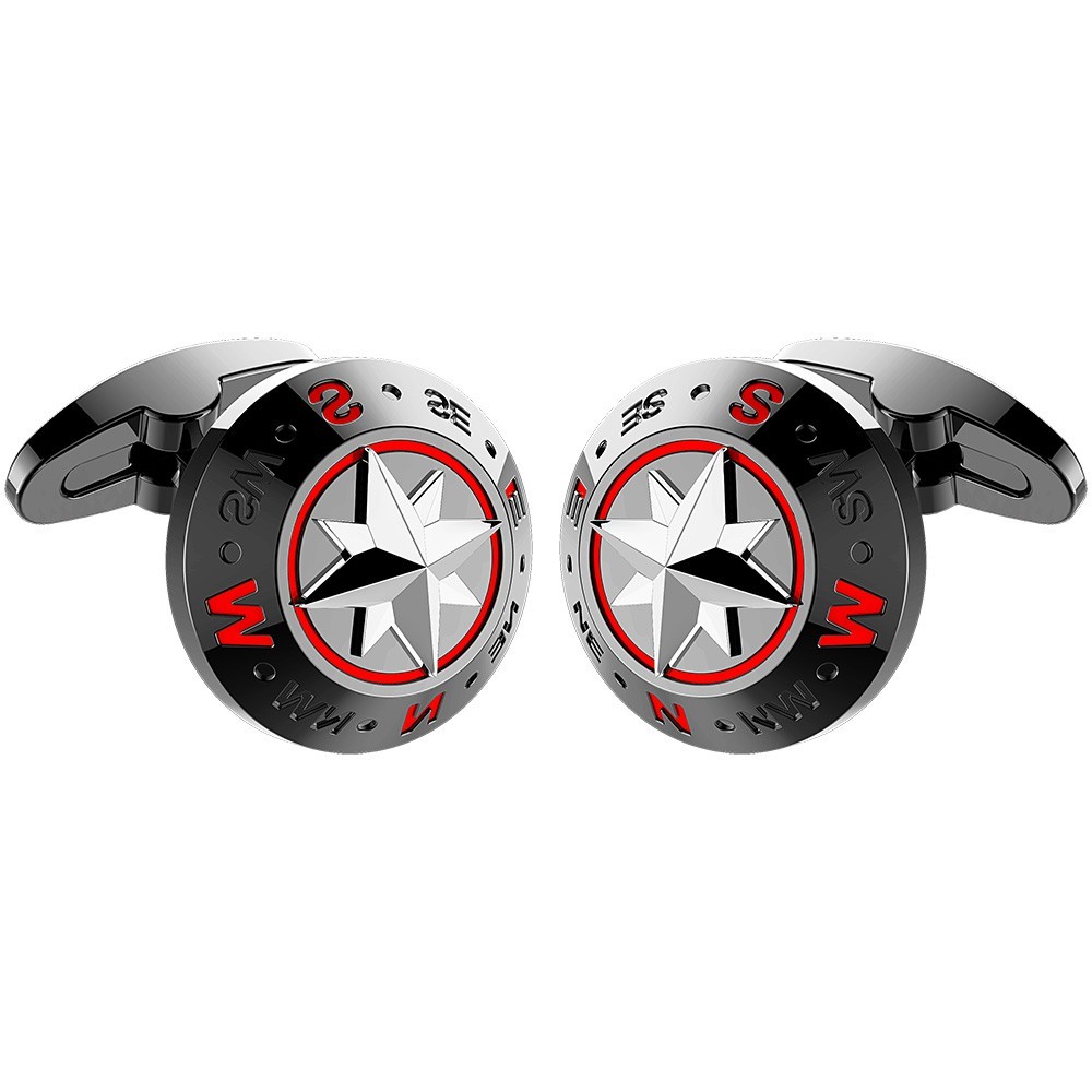 Zancan Gemelli Zancan in acciaio nero con rosa dei venti