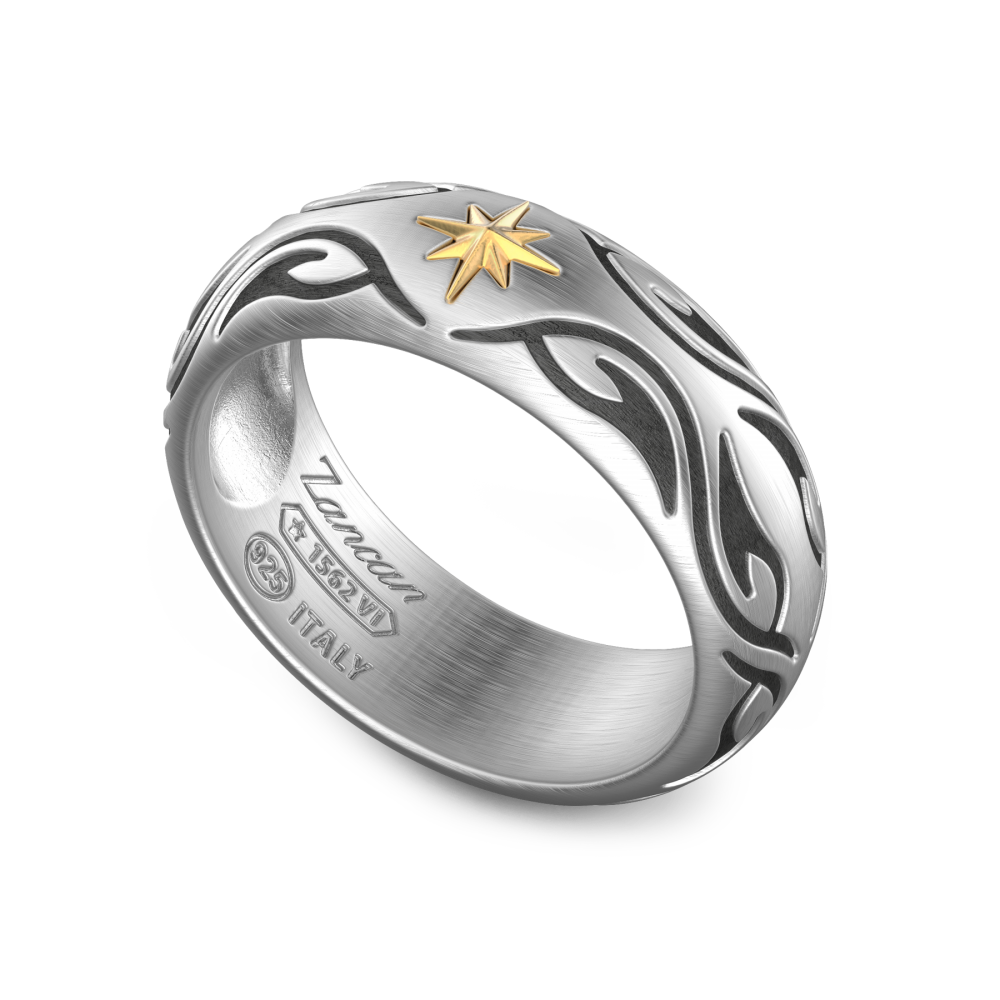 Zancan Anello A Fede Zancan Tribale In Argento
