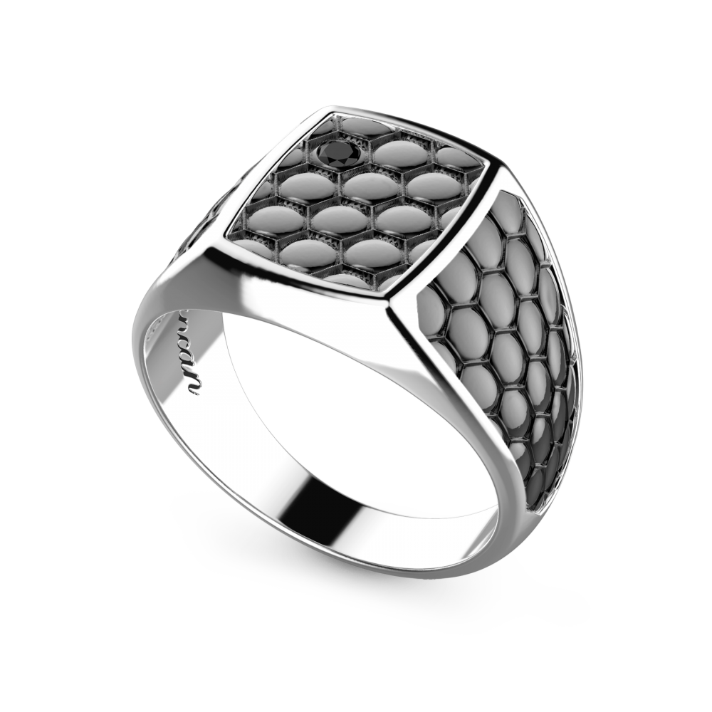 Zancan Anello Chevalier Zancan In Argento Brunito