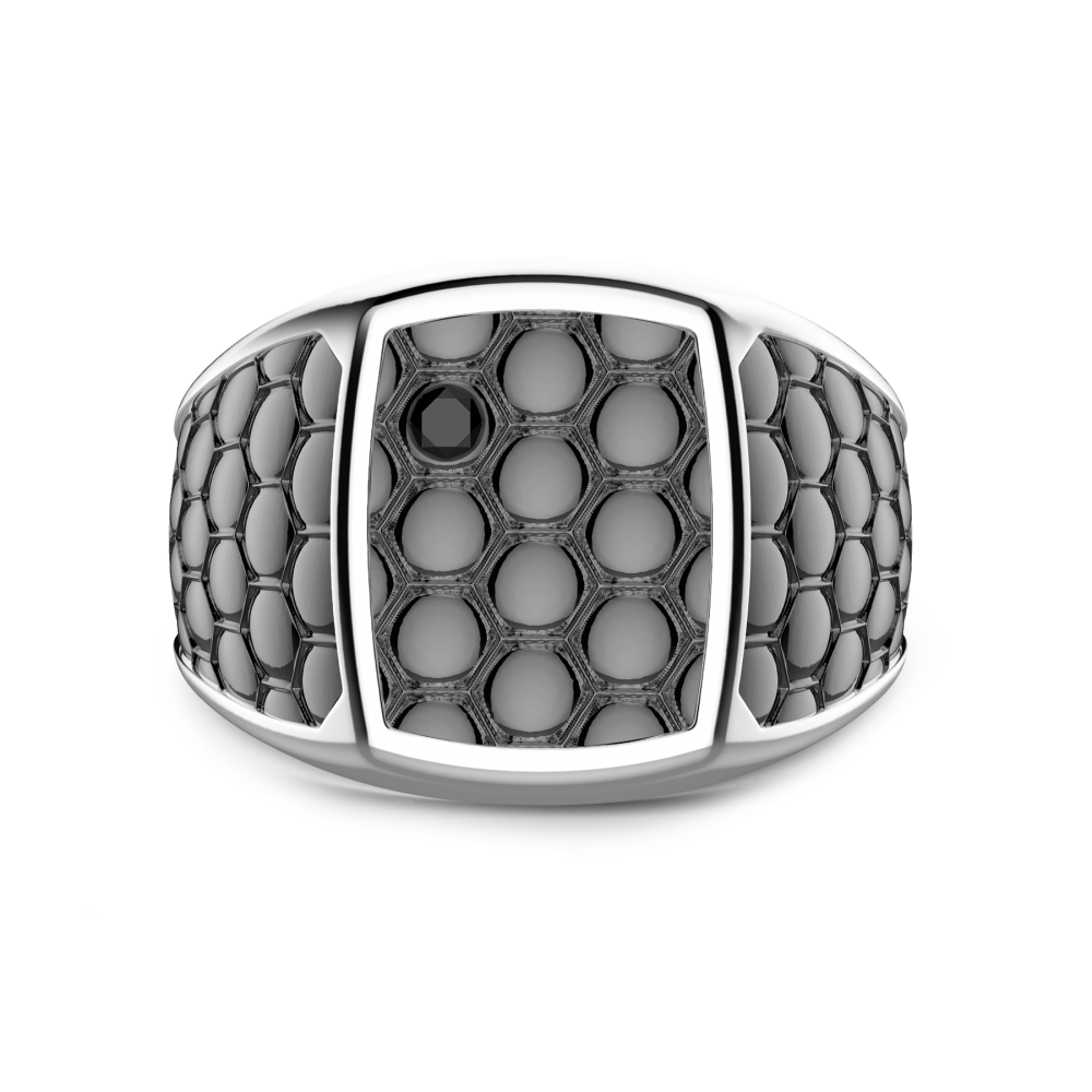 Zancan Anello chevalier Zancan in argento brunito