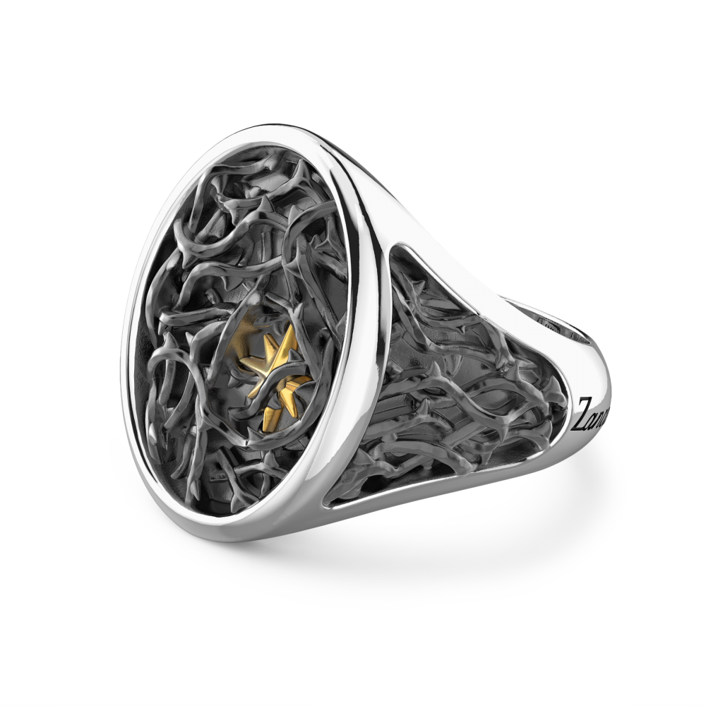 Zancan Anello Chevalier Zancan Spinato In Argento