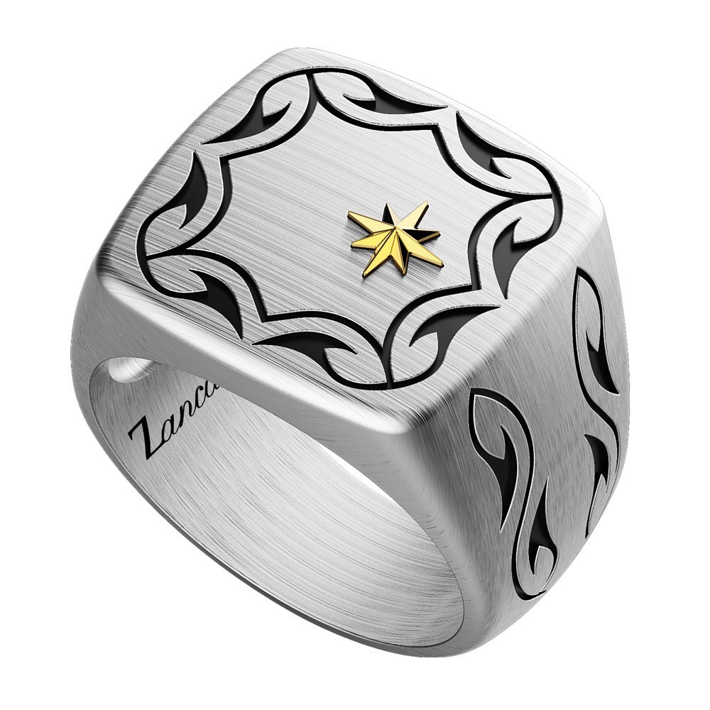 Zancan Anello chevalier Zancan tribale in argento