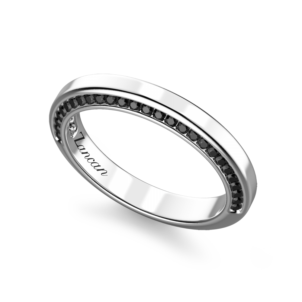 Zancan Anello In Argento Con Pietre Nere