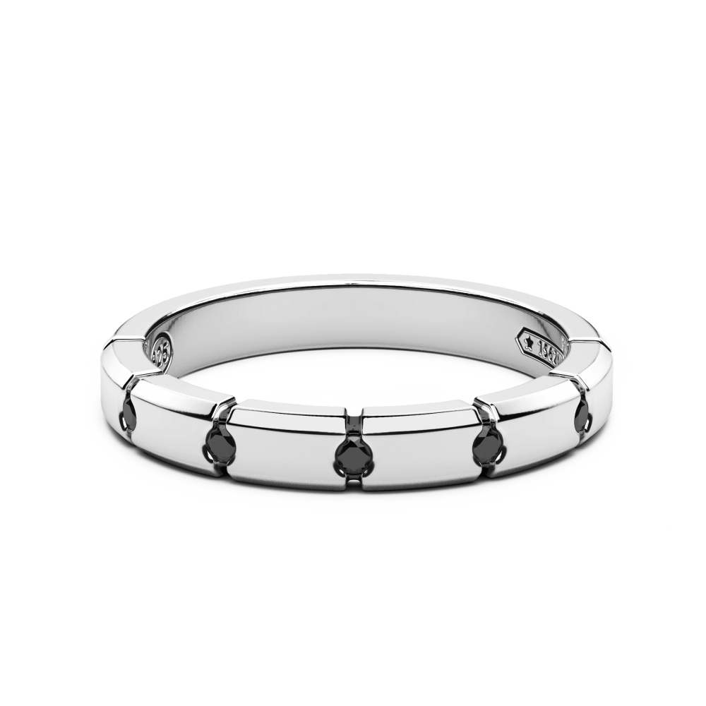 Zancan Anello in argento con pietre nere