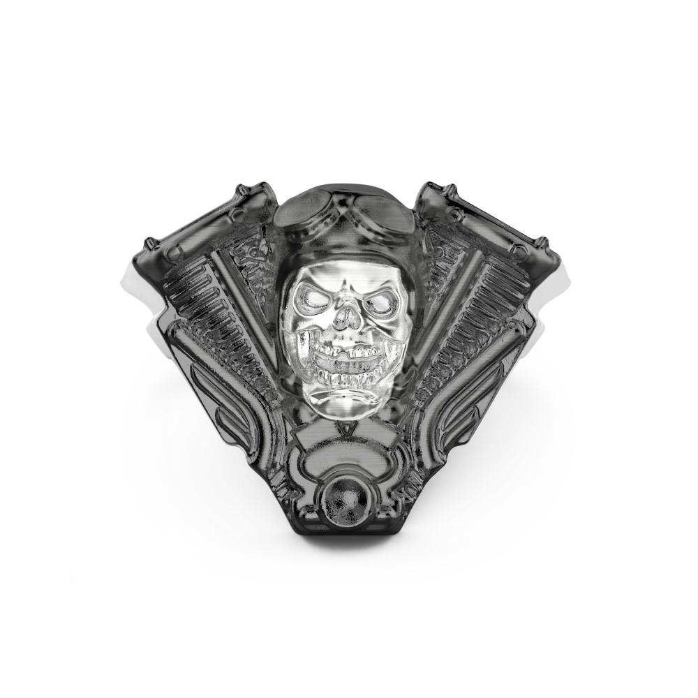 Zancan Anello Zancan In Argento A Teschio Biker
