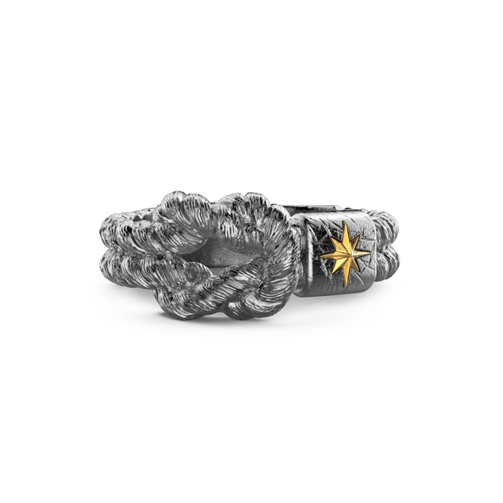 Zancan Anello Zancan in argento brunito con nodo