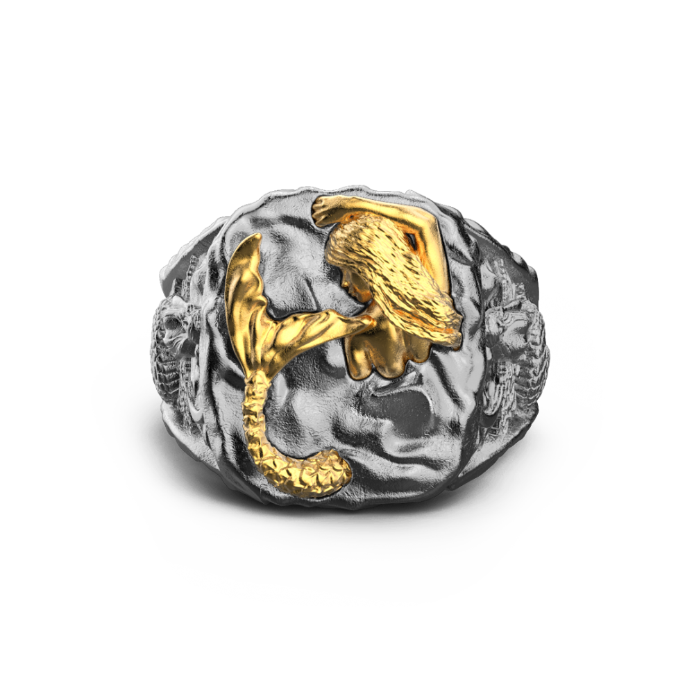 Zancan Anello Zancan in argento brunito con sirena