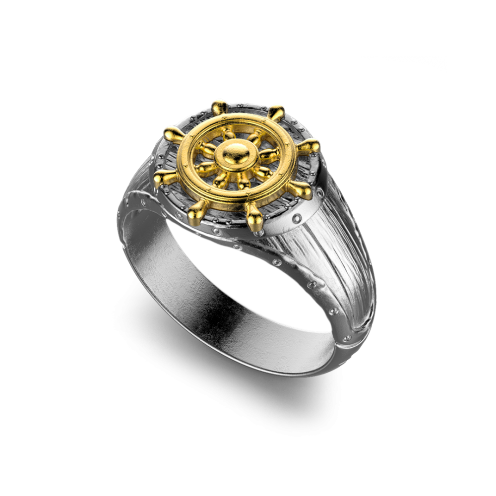 Zancan Anello Zancan In Argento Brunito Con Timone