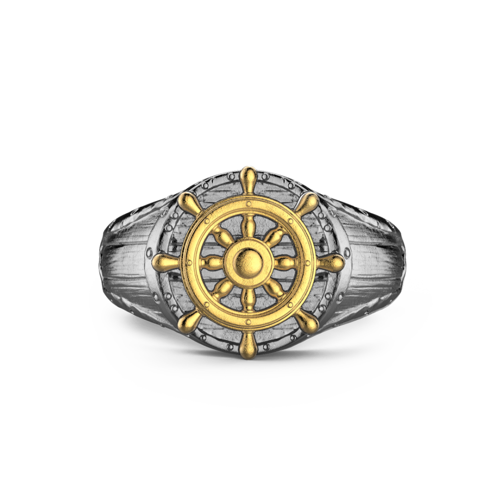 Zancan Anello Zancan in argento brunito con timone