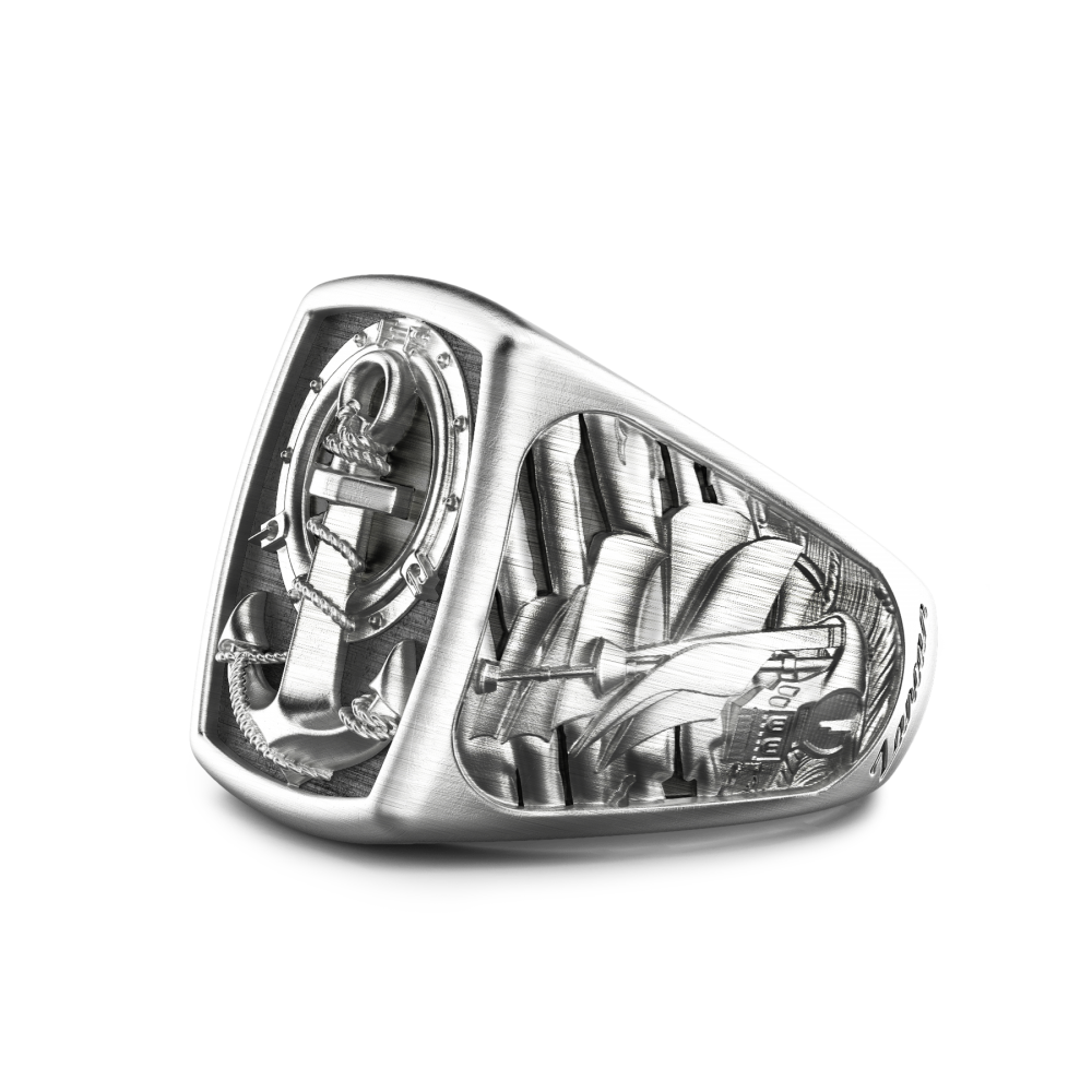 Zancan Anello Zancan In Argento Con Ancora