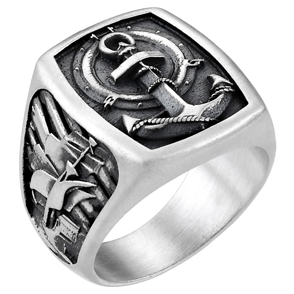 Zancan Anello Zancan In Argento Con Ancora