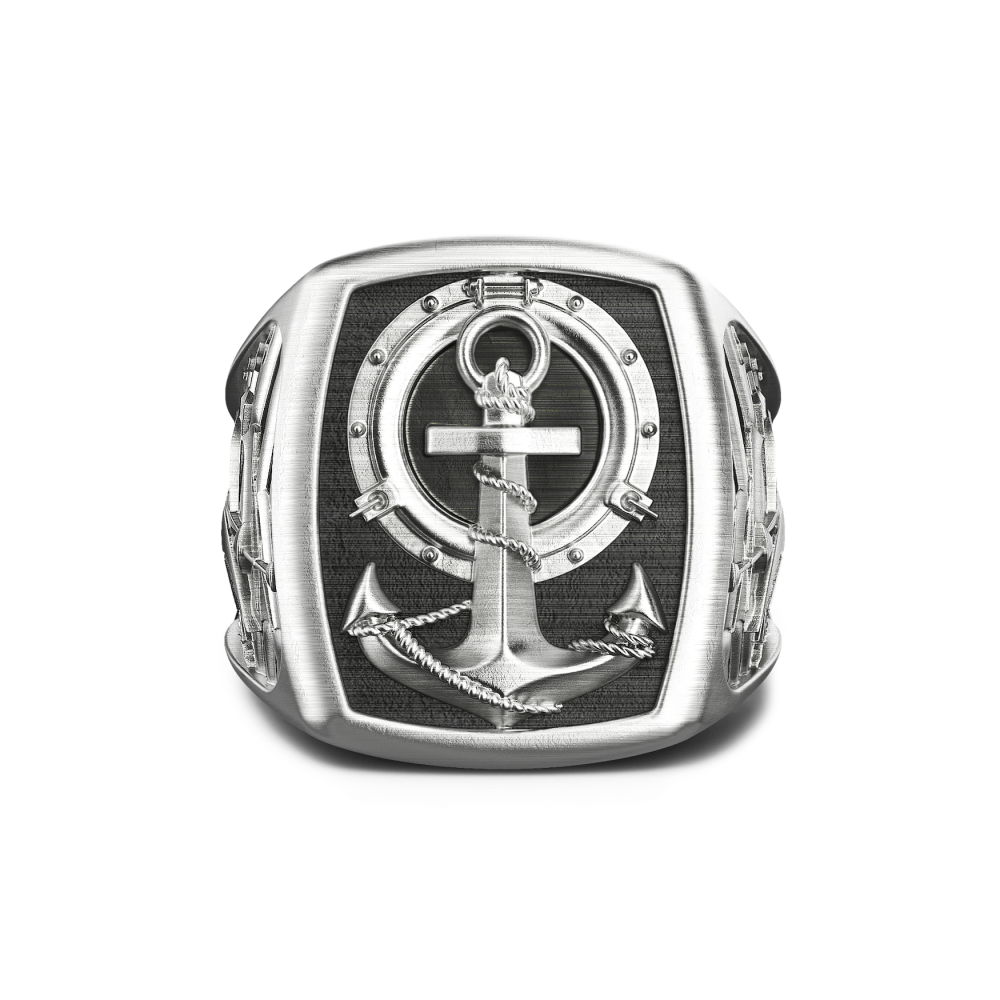 Zancan Anello Zancan in argento con ancora