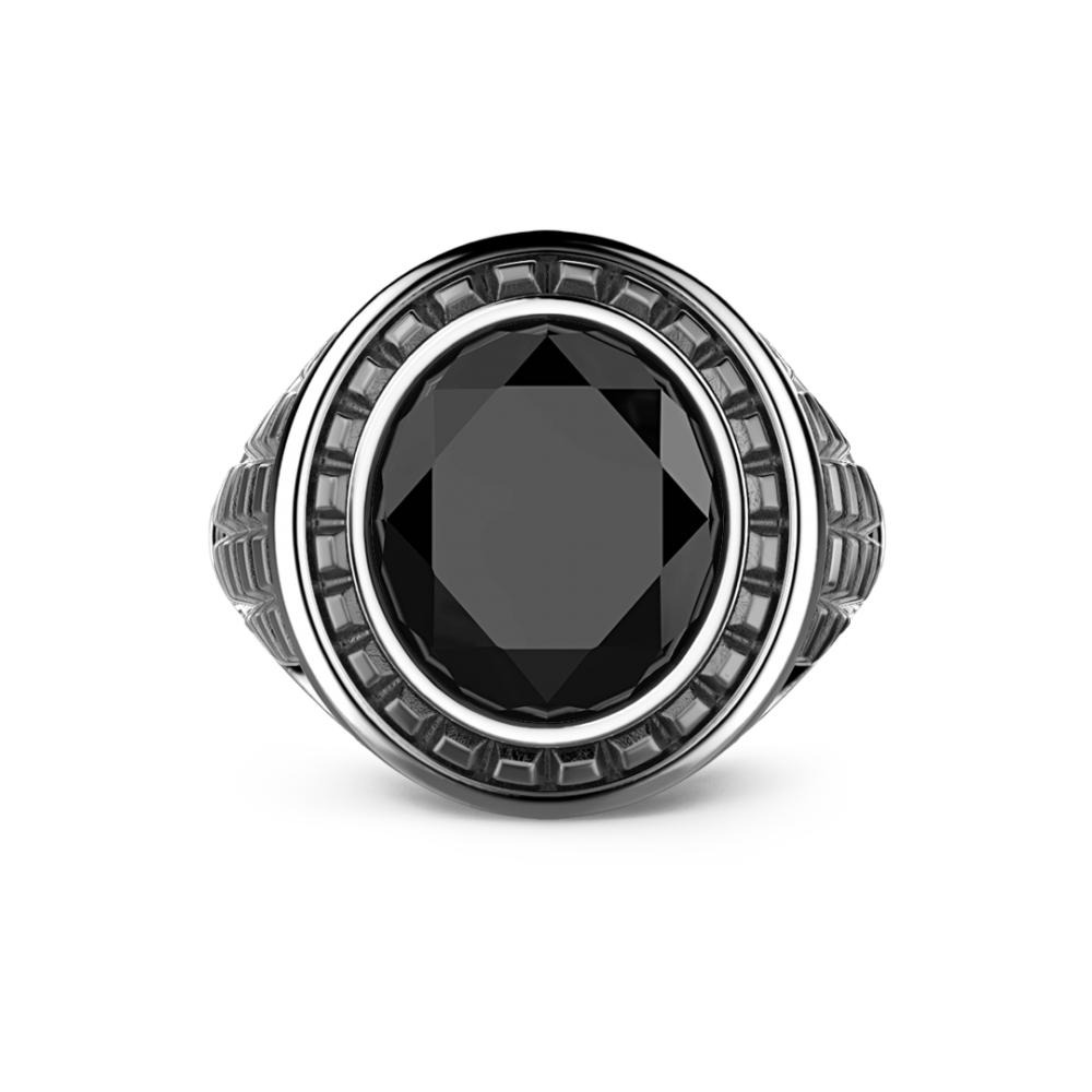 Zancan Anello Zancan in argento con pietra nera