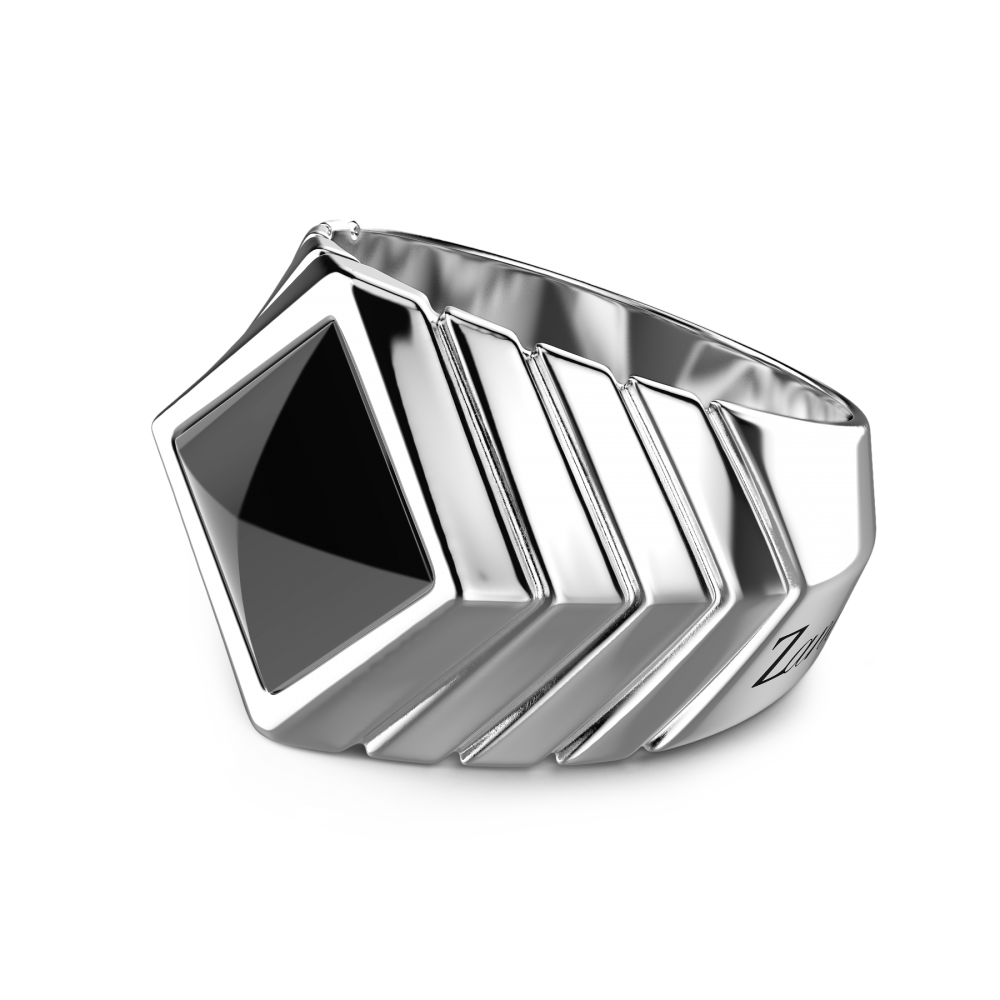 Zancan Anello Zancan In Argento Con Pietra Onice