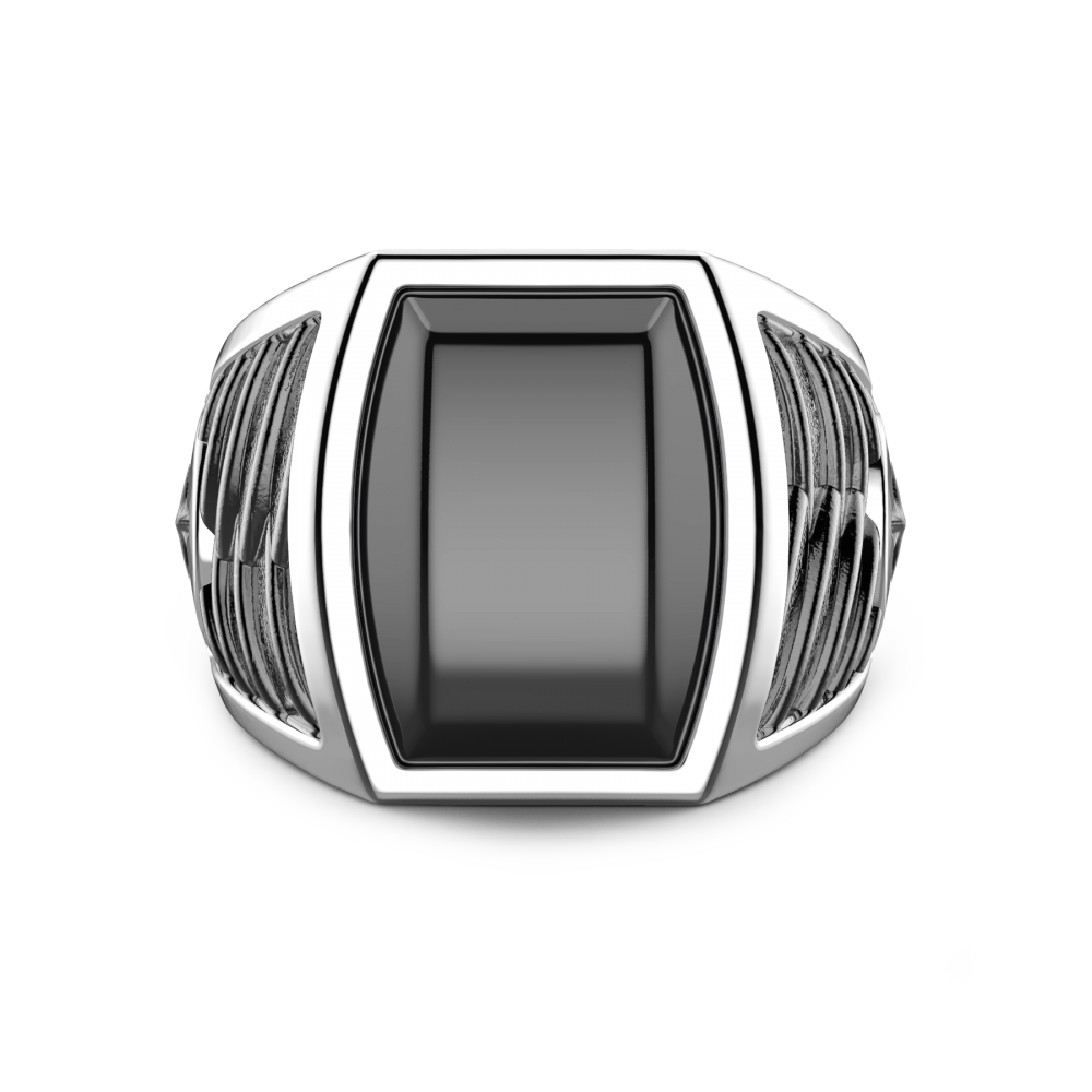 Zancan Anello Zancan in argento con pietra onice