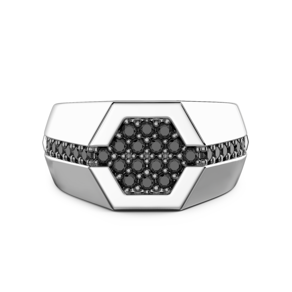 Zancan Anello Zancan in argento con pietre nere