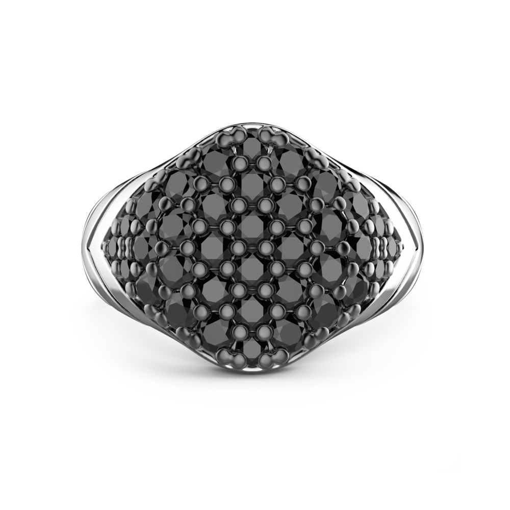 Zancan Anello Zancan in argento con pietre nere