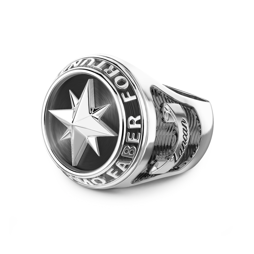 Zancan Anello Zancan In Argento Con Rosa Dei Venti