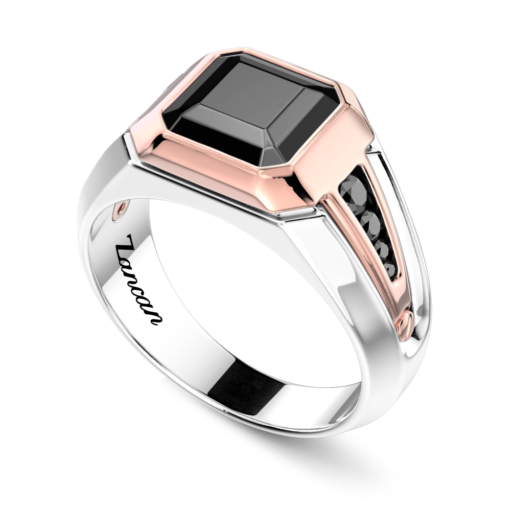 Zancan Anello Zancan In Oro 18kt Con Diamante Nero