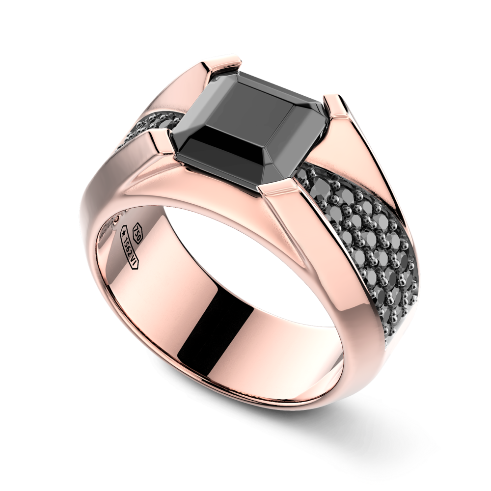 Zancan Anello Zancan In Oro 18kt Con Diamante Nero