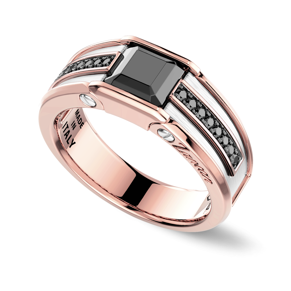 Zancan Anello Zancan In Oro 18kt Con Diamante Nero