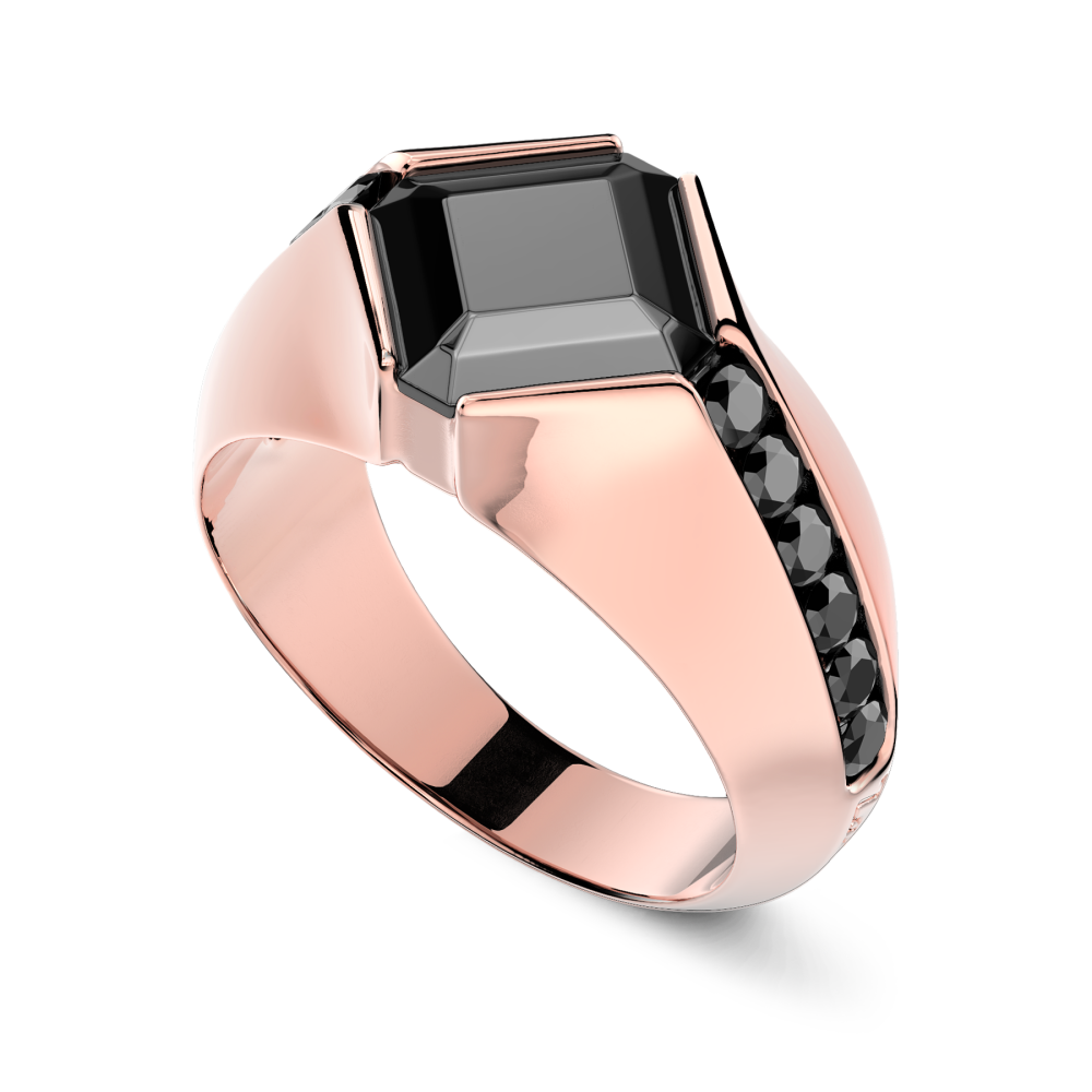 Zancan Anello Zancan In Oro 18kt Con Diamante Nero