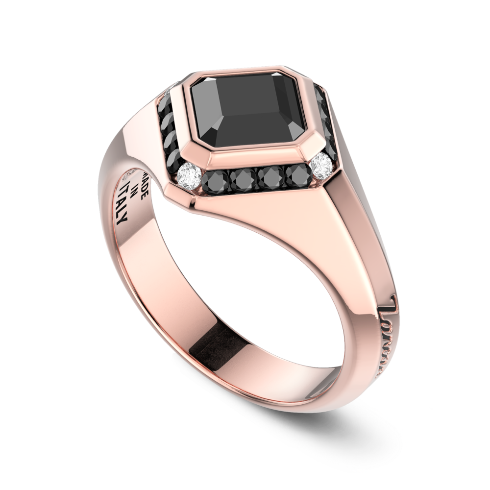 Zancan Anello Zancan In Oro 18kt Con Diamante Nero