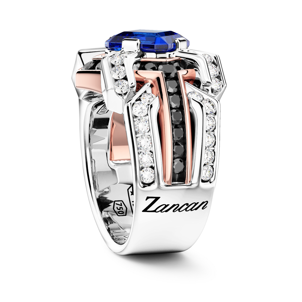Zancan Anello Zancan In Oro 18kt Con Zaffiro Blu